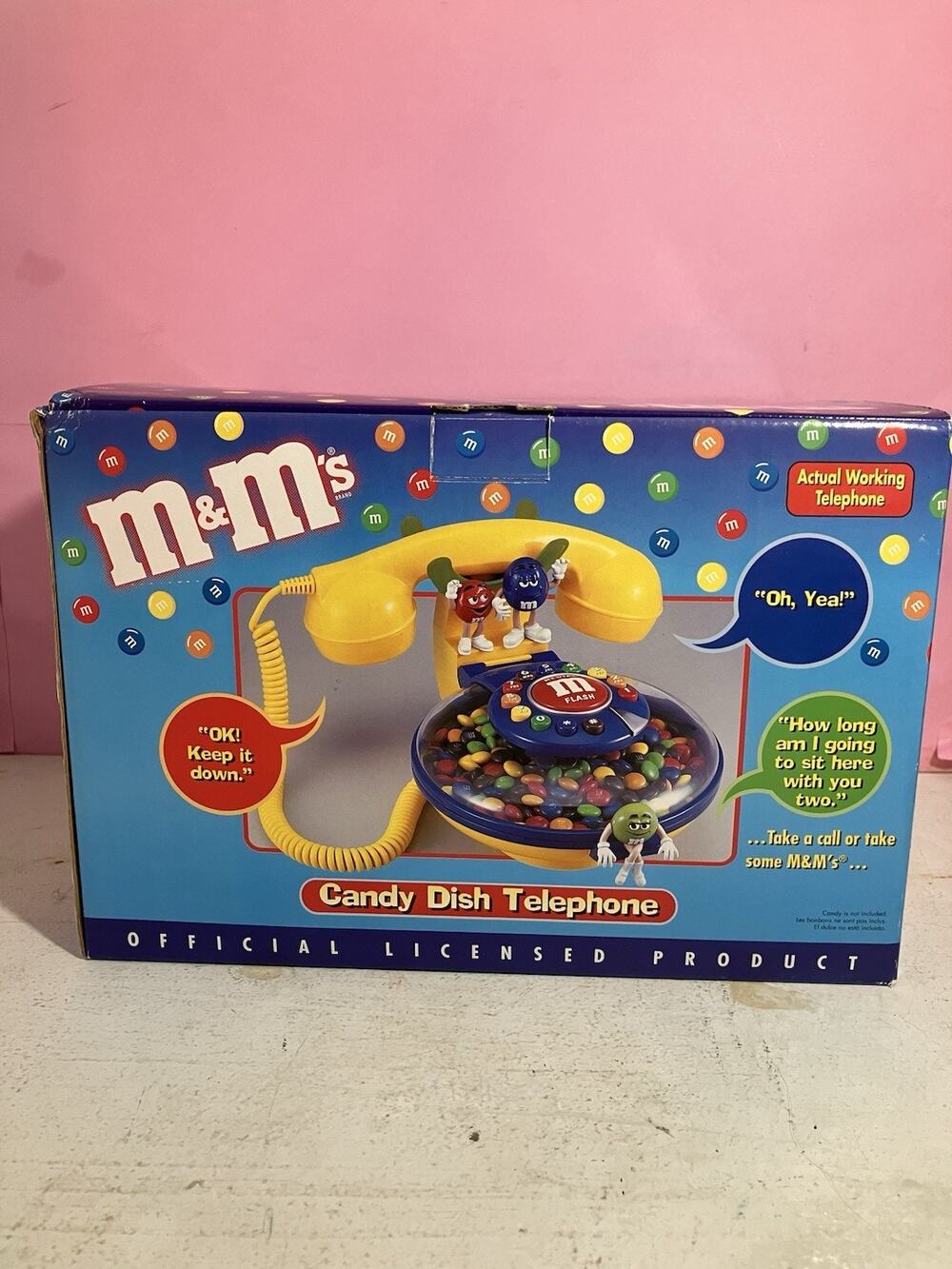 VTG M&M Candy Dish Collectible Telephone With Original Box